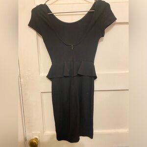 Black backless peplum dress